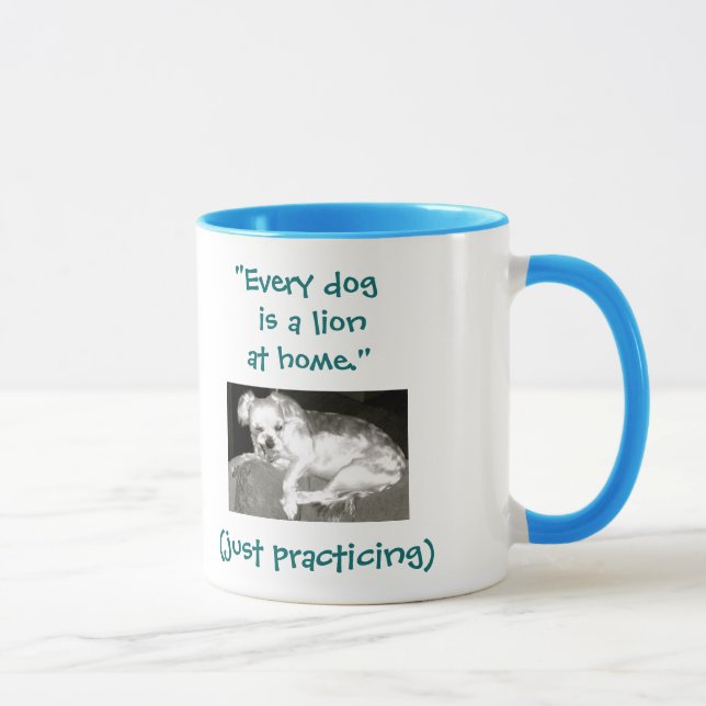 Funny Snarly Dog Lion Look Mug (Right)