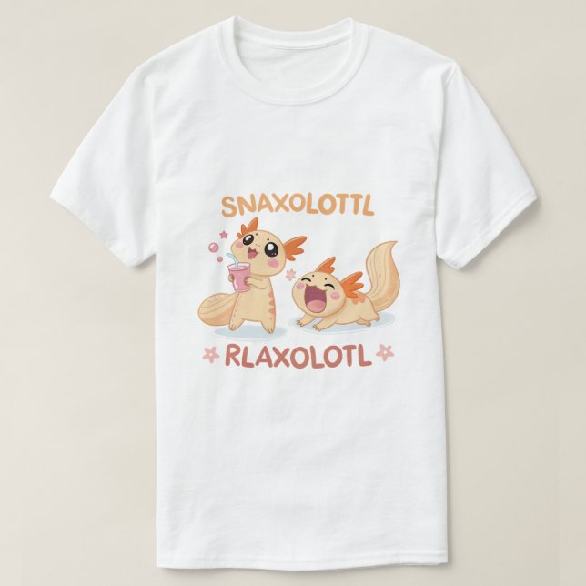 Funny Snaxolotl and Relaxolotl Axolotl Lovers T-Sh T-Shirt (Design Front)