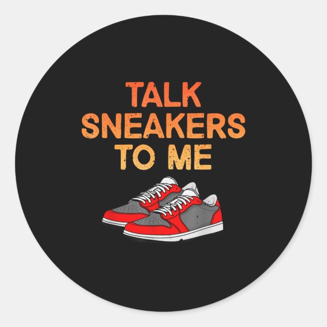 Funny Sneaker Design For Men Women Scute Ss Cute S Classic Round Sticker (Front)