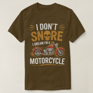 Funny Snoring Biker Motorcycle Apparel Tee