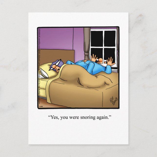 Funny Snoring Husband Postcard (Front)