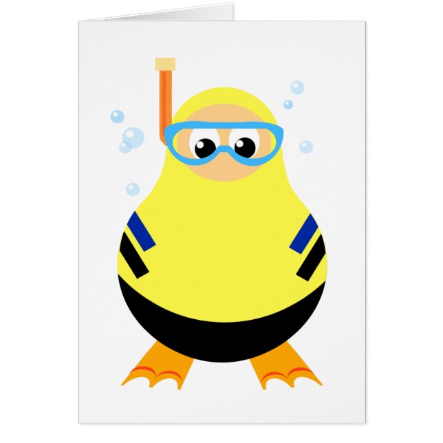 Funny Snorkel Diver Card (Front)