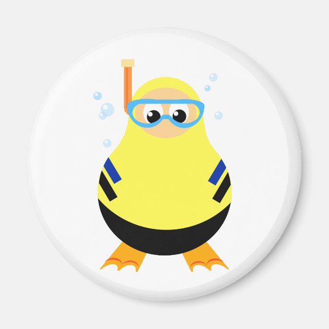 Funny Snorkel Diver Magnet (Front)