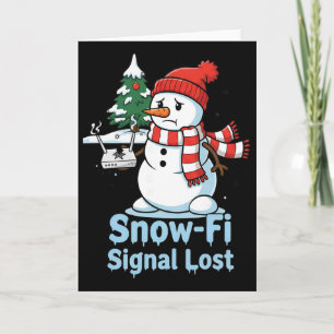 Funny Snow-fi Signal Lost Snowman Christmas Design Card