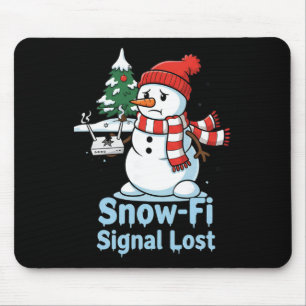 Funny Snow-fi Signal Lost Snowman Christmas Design Mouse Mat