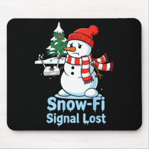 Funny Snow-fi Signal Lost Snowman Christmas Design Mouse Mat