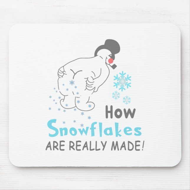 Funny Snow How Snowflakes Are Really Made  Mouse Mat (Front)