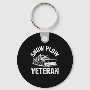 Funny Snow Plow Veteran Winter Service Retired Sno Key Ring