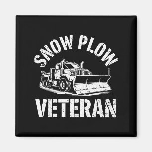 Funny Snow Plow Veteran Winter Service Retired Sno Magnet