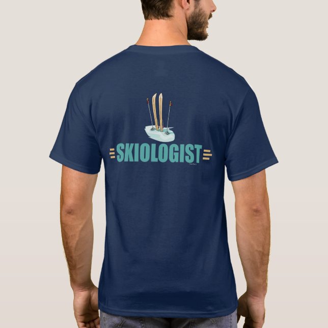 Funny Snow Skiing T-Shirt (Back)