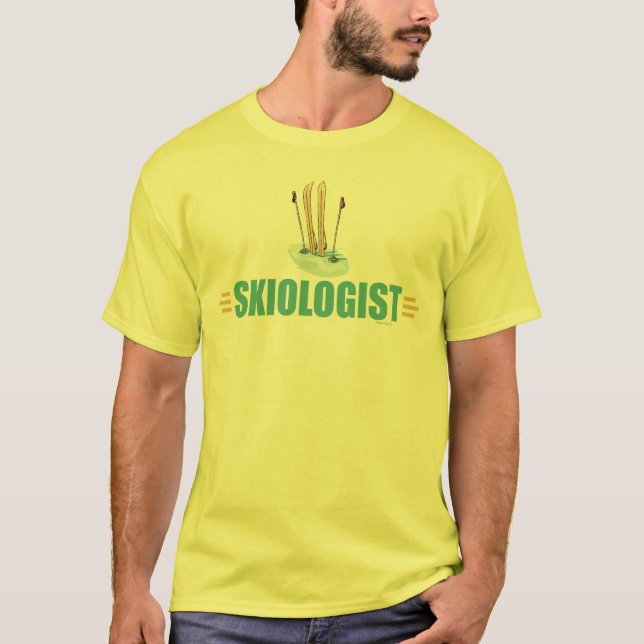 Funny Snow Skiing T-Shirt (Front)