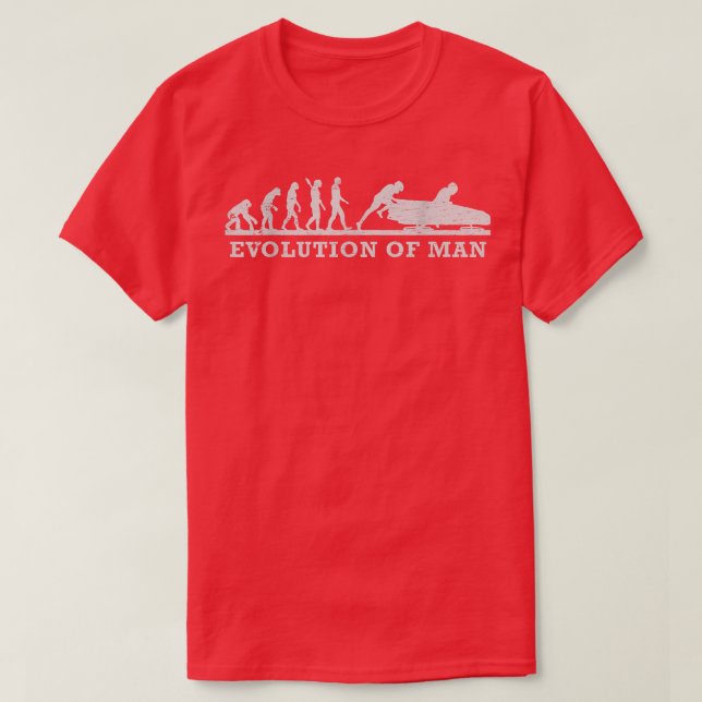 Funny Snow Sled Evolution Man  T-Shirt (Design Front)