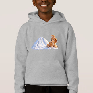 Funny Snow Slide Puppy Kids Hoodie