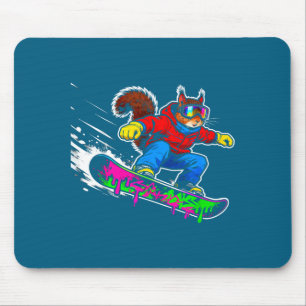 Funny Snowboard Squirrel Outfit Mount Animal Pets Mouse Mat