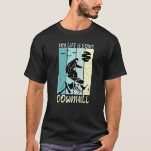 Funny Snowboard Tee Going Downhill Winter Sports L