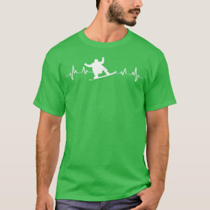 Funny Snowboarder Snowboarding Heartbeat Outfits  T-Shirt
