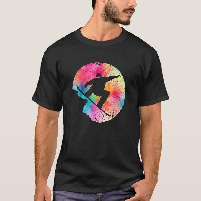 Funny Snowboarding Art For Men Women Snowboard Sno T-Shirt (Front)