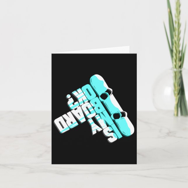 Funny Snowboarding Gift For Winter Holidays Snowbo Card (Front)