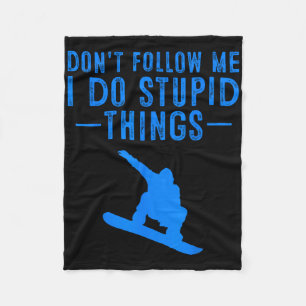 Funny Snowboarding Gift Men Women Cute Snowboarder Fleece Blanket