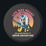 Funny Snowboarding Good Friends and Snow Adventure Magnet<br><div class="desc">Life was meant for good friends and snow adventure. Snowboarding yeti design for those who love winter sports, outdoor adventure, skiing and snowboarding. Cool extreme sports merchandise for your next ski and snowboarding trip on the snow mountain. Funny quote about friendship for winter holiday and vacation. Vintage and retro design...</div>