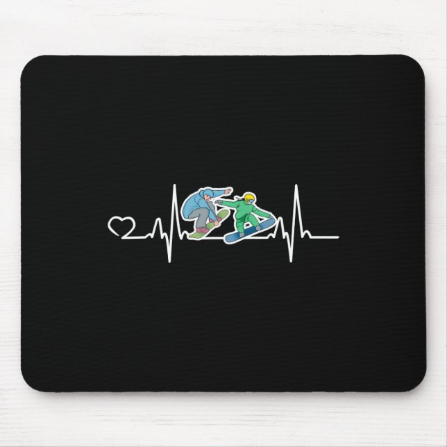 Funny Snowboarding Graphic Snowboarder Design  Mouse Mat (Front)