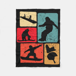 Funny Snowboarding Lover Snowboarder Winter Sports Fleece Blanket