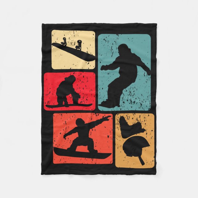 Funny Snowboarding Lover Snowboarder Winter Sports Fleece Blanket (Front)