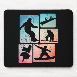 Funny Snowboarding Lover Snowboarder Winter Sports Mouse Mat