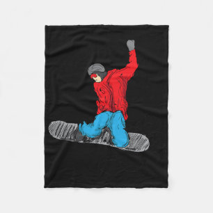 Funny Snowboarding Shirt - Snow Boarder Lovers Gif Fleece Blanket