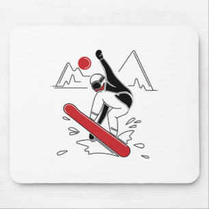 Funny Snowboarding Shirt - Snow Boarder Lovers Gif Mouse Mat