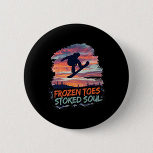 Funny Snowboarding Snowboarder Life Winter Sports 6 Cm Round Badge