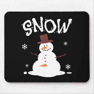 Funny Snowman And Snow Blower Matching Couple Chri Mouse Mat