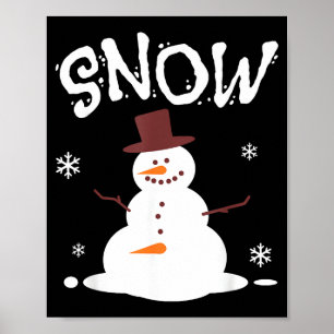 Funny Snowman And Snow Blower Matching Couple Chri Poster