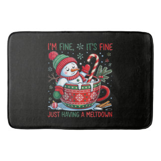 Funny Snowman Bath Mat