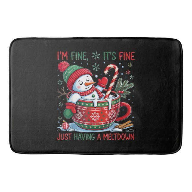 Funny Snowman Bath Mat (Front)
