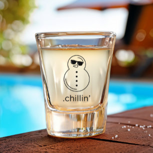 Funny Snowman Chillin' Cheeky Sippers Humourous Shot Glass
