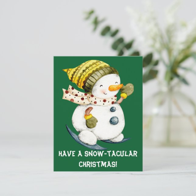 Funny Snowman Christmas Card (Standing Front)