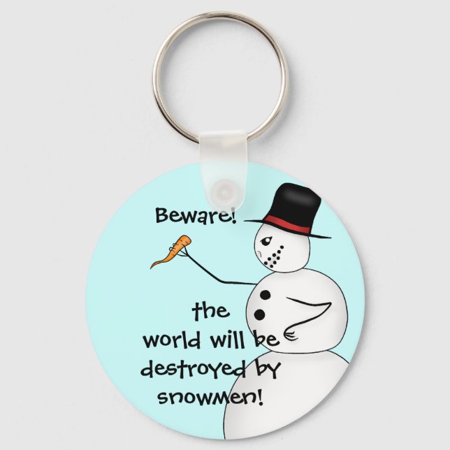 Funny snowman Christmas conspiracy theory Key Ring (Front)