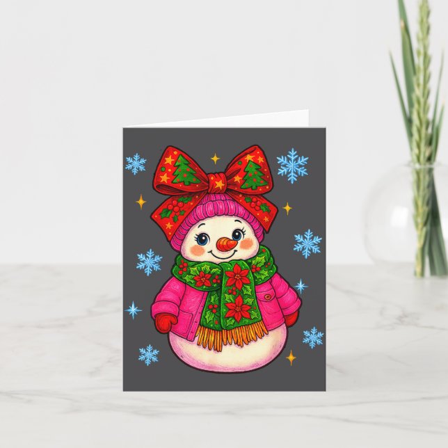 Funny Snowman Christmas Costume Cute Toddler Girl  Card (Front)