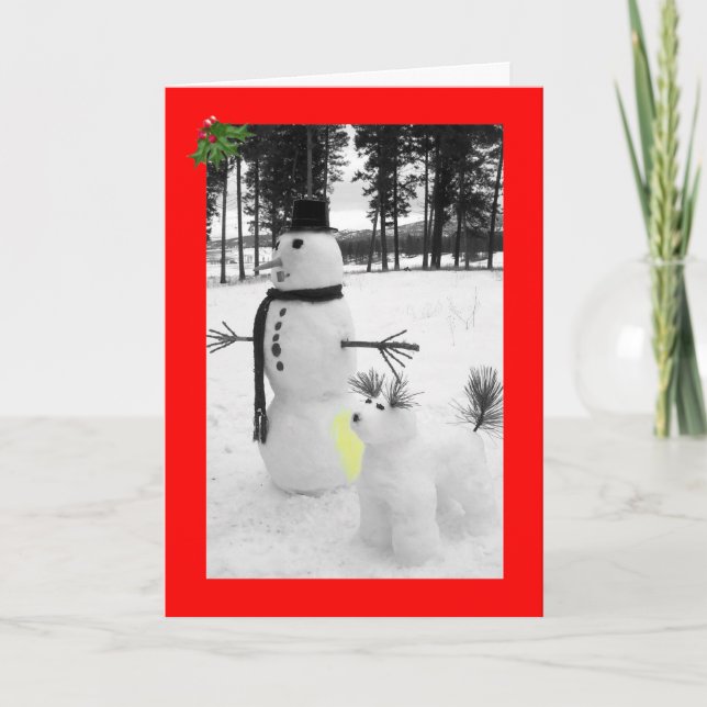 Funny snowman Christmas Holiday Card (Front)
