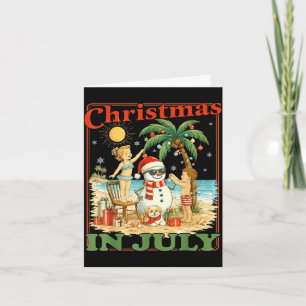 Funny snowman christmas in july xmas summer card