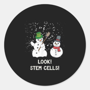 Funny Snowman Christmas Science Xmas Biology Snow Classic Round Sticker