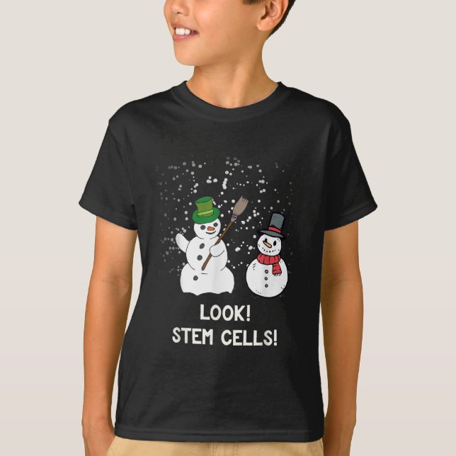 Funny Snowman Christmas Science Xmas Biology Snow  T-Shirt (Front)