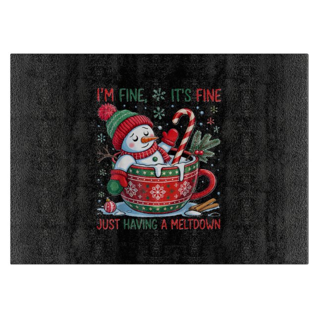 Funny Snowman Cutting Board (Front)