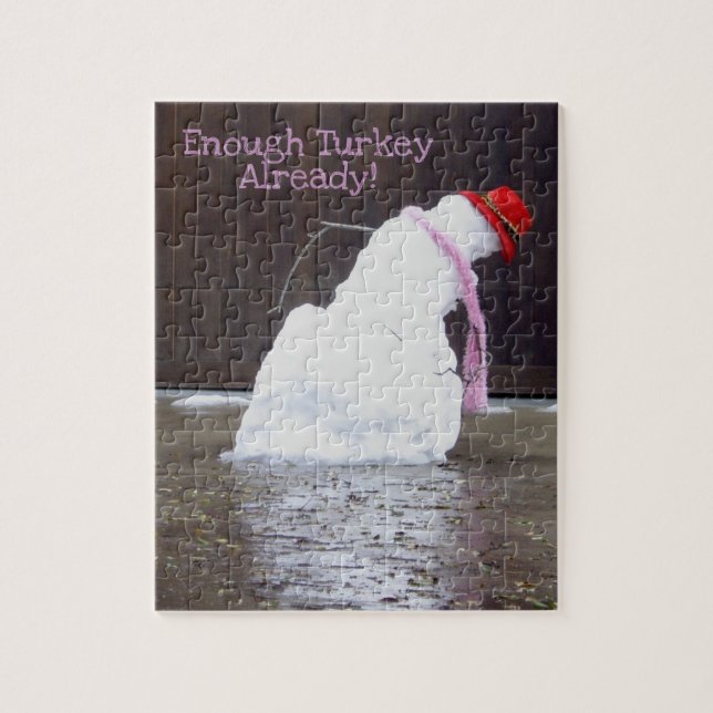 Funny Snowman Enough Turkey Already  Jigsaw Puzzle (Vertical)
