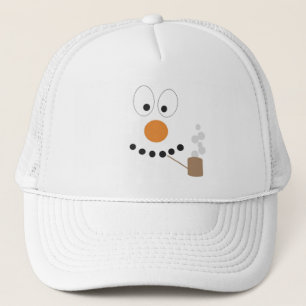 Funny Snowman Face Cute Cartoon Trucker Hat