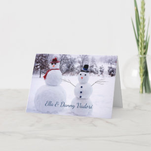 Funny Snowman Family Christmas Holiday Card