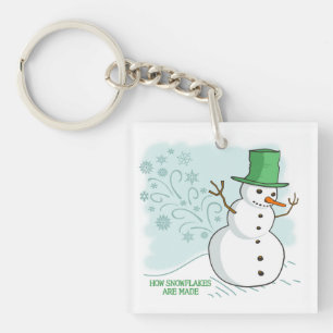 Funny Snowman Farts Snowflakes Key Ring