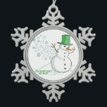 Funny Snowman Farts Snowflakes Snowflake Pewter Christmas Ornament<br><div class="desc">Funny Snowman Farts Snowflakes. How Snowflakes Are Made Humour. Funny cartoon of a snowman farting snowflakes out of his butt. So now now we know where snowflakes come from! Funny winter design.</div>