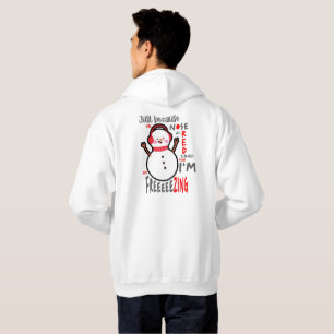 Funny Snowman Freezing White Hoodie